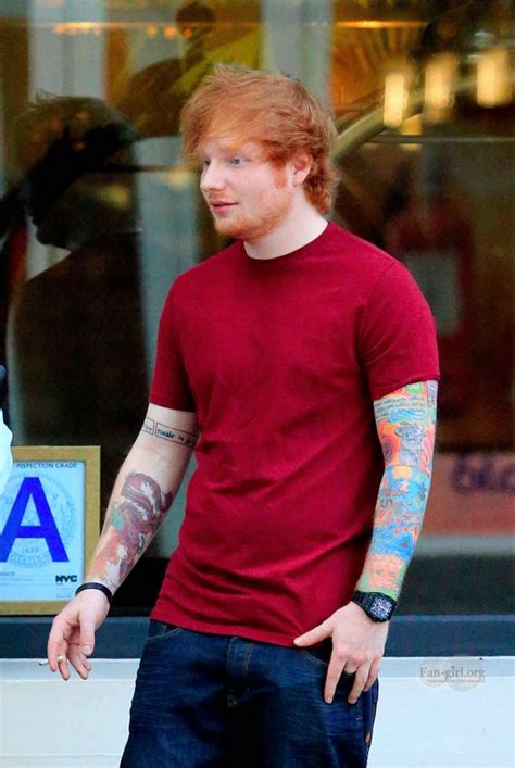 Ed Sheeran Smokes With A Friend Outside Of A Restaurant In East