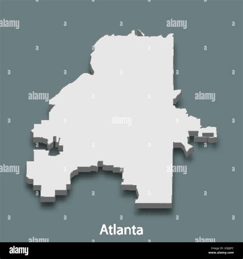 3d Isometric Map Of Atlanta Is A City Of United States Vector