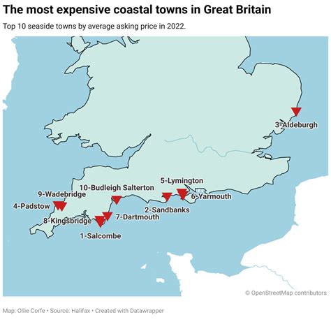 Britains Most Expensive And Cheapest Seaside Towns Mapped Uk