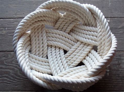Nautical Decor Cotton Rope Bowl Basket 10 X 5 Tightly Woven Free