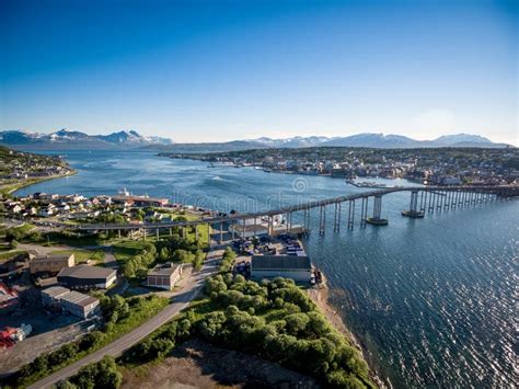Bridge Of City Tromso Norway Stock Image Image Of City Mountain