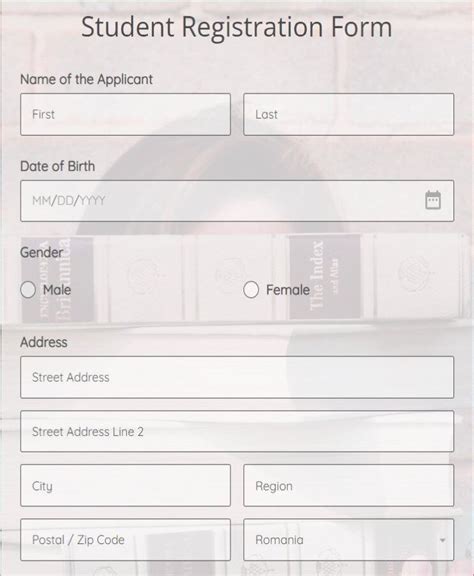 Student Registration Form Template 123formbuilder