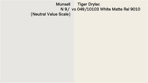 Munsell N 9 Neutral Value Scale Vs Tiger Drylac 049 10103 White