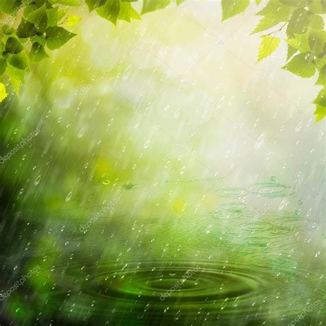 Summer Rain Abstract Natural Backgrounds Stock Photo By ©tolokonov
