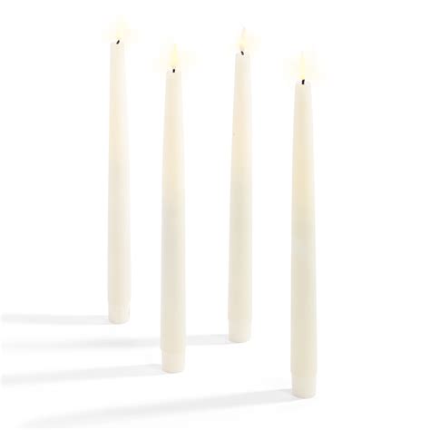 Infinity Wick Ivory 11 Taper Candles Set Of 4 Decor Flameless