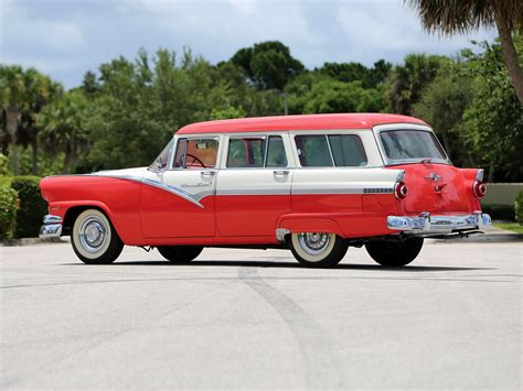 1956 Ford Country Sedan 8 Passenger Stationwagon 79b Retro Wallpaper