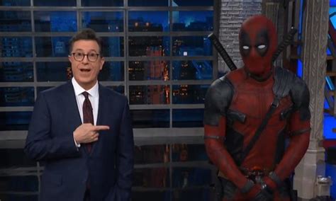 Watch Ryan Reynolds Dressed Up As Deadpool And Took Over Stephen Colbert S Monologue Last Night