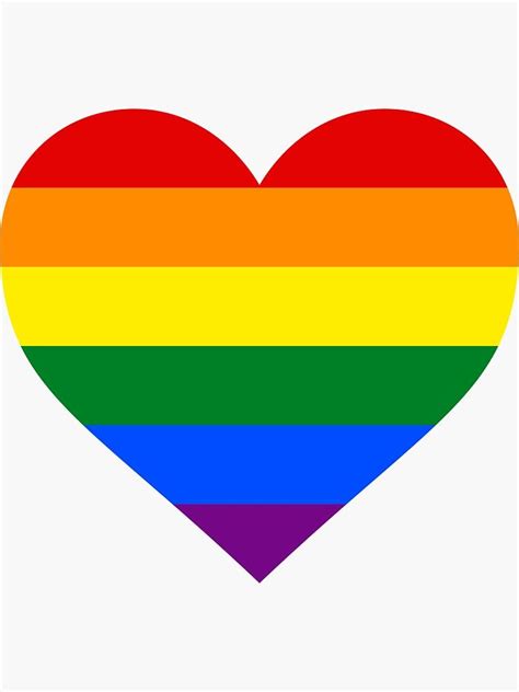 Gay Pride Flag Heart Shape Sticker For Sale By Seren Gay Pride