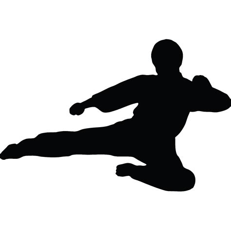 Martial Arts Flying Kick Silhouette V2 Karate Kung Fu Wall Sticker