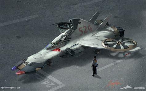 Sci Fi Art Artwork Spaceship Airplane Aircraft Futuristic
