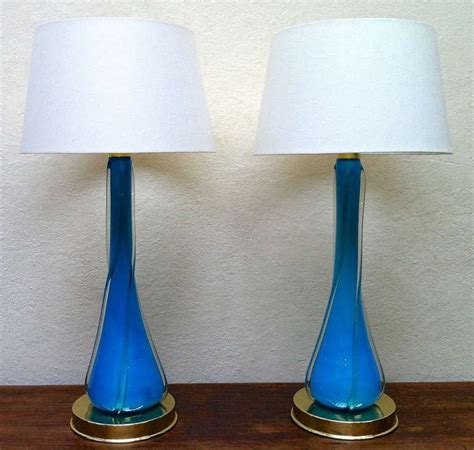Pair Of Murano Glass Lamps At 1stdibs