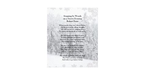 Stopping By Woods Snowy Evening Robert Frost Poem Canvas Print Zazzle