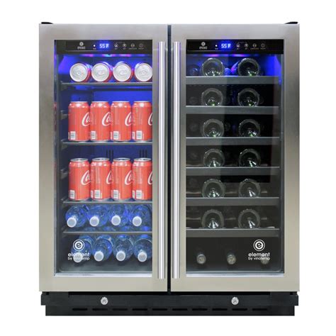 Vinotemp 33 Can Capacity Residential Stainless Steel Beverage Center At
