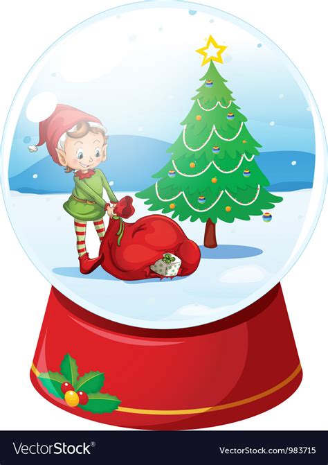 Christmas Snow Globe Royalty Free Vector Image