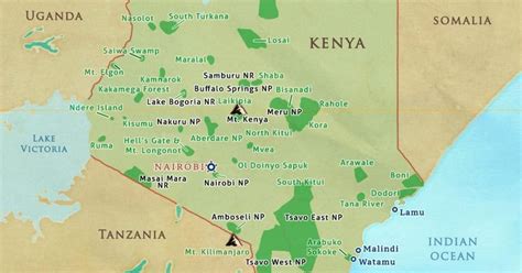 Kenya National Parks Map Map Of Tanzania National Parks Game Reserves