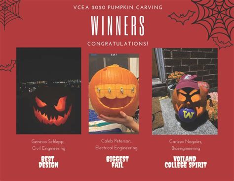 2020 Vcea Pumpkin Carving Contest Winners Voiland College Student