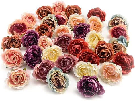 flower heads in bulk wholesale for crafts carnation silk peony artificial rose