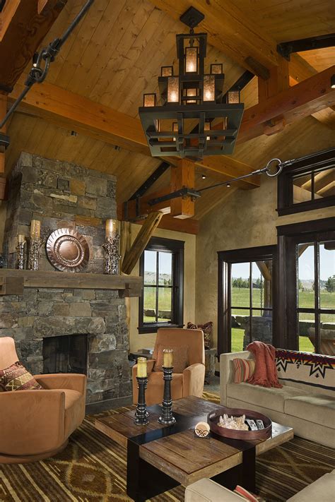 Mountain Timber Frame Great Room Rocky Mountain Homes