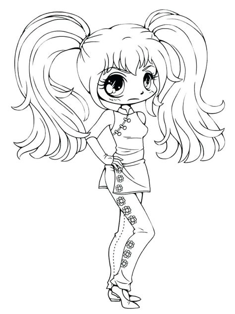 Kawaii Anime Girl Coloring Page Coloring Home