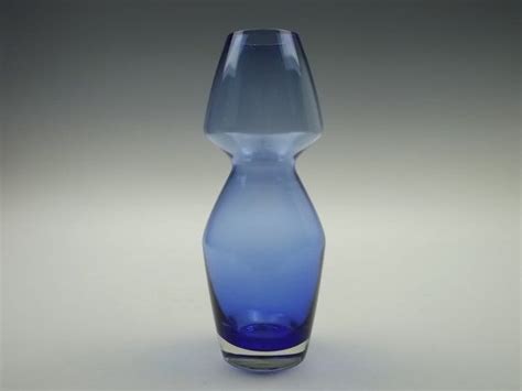 Riihimaki Blue Cased Glass Vase By Aimo Okkolin Etsy Uk Glass Vase