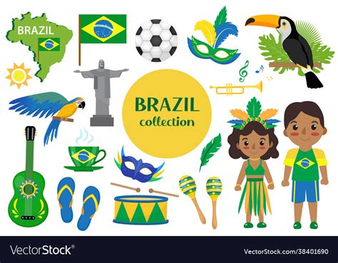 Brazilian Carnival Set Clip Art Brazil Country Vector Image