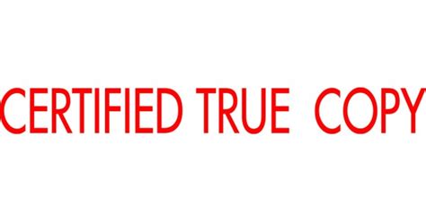 Certified True Copy Stamps