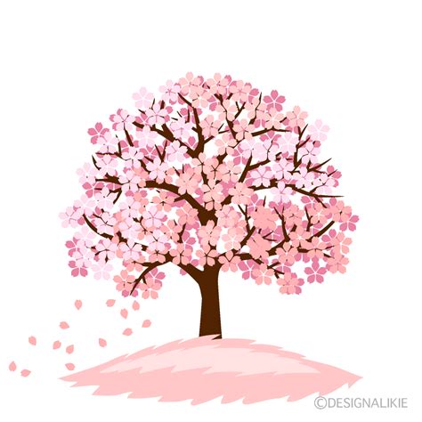 Cherry Blossom Tree With Falling Petals Clip Art Free Png Image｜illustoon
