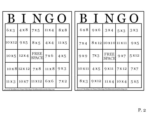 Printable Multiplication Bingo Game Printablemultiplication Com Gambaran