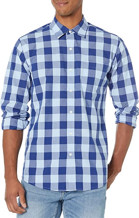 Amazon Essentials Mens Regular Fit Long Sleeve Casual Poplin Shirt