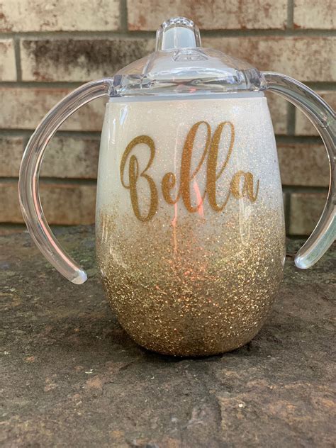 Sippy Cup Stainless Steel Epoxy Glitter Sippy Cup Custom Etsy