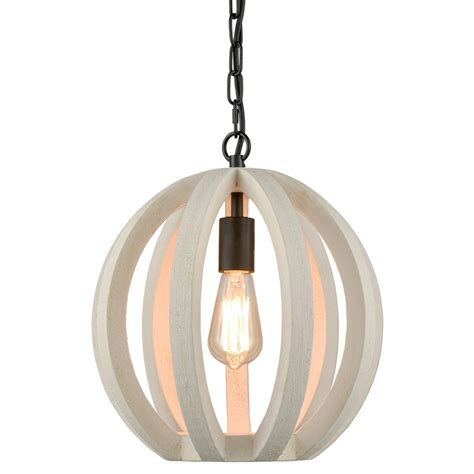 Use sandpaper to scrape away any rough edges around the openings. Farmhouse Wooden Pendant Light Globe Hanging Fixture Distressing Off