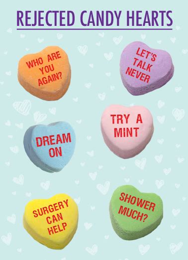 Funny Valentines Day Ecard Rejected Candy Hearts From