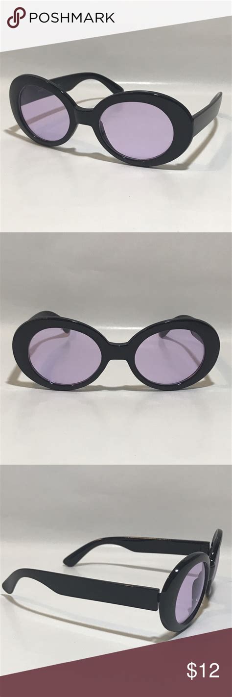 Vintage Purple Lens Clout Goggles Oval Sunglasses Sunglasses