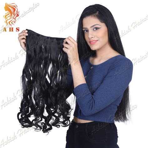 Ahs Curly Wavy Hair Extension In Black Color For Women And Girls At