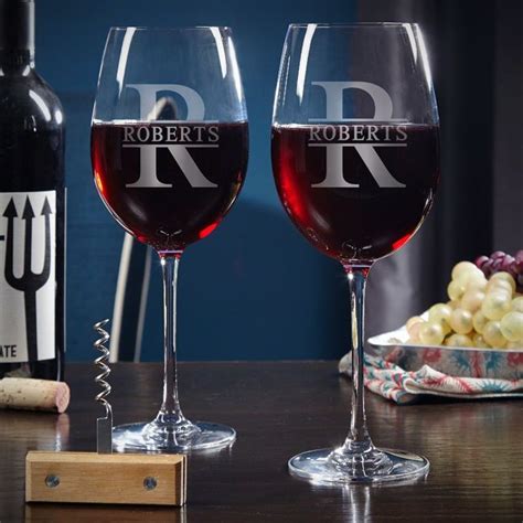 Personalized Wine Glasses Set 4pc Canterbury