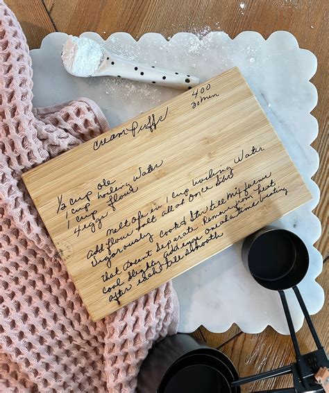 Handwritten Recipe Cutting Board Grandmas Handwriting Etsy
