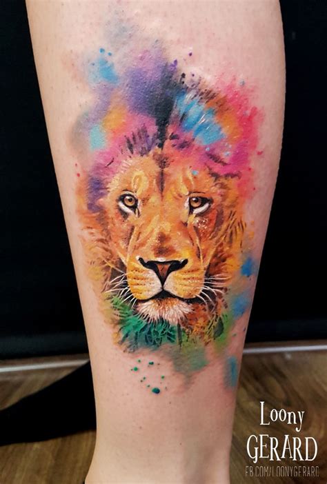 By Loonygerard Poland Lion Tattoo Watercolour Tatuajes De Acuarela