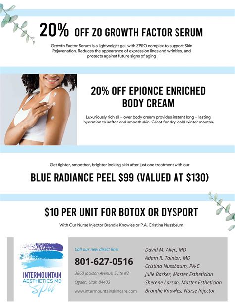 Our Specials Intermountain Aesthetics Md Spa