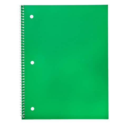Pen Gear 1 Subject Notebook Wide Ruled 80 Sheets Green