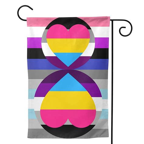 Amazon Com Asexual Panromantic Genderfluid Pride Flag Garden Flag Vertical Double Sided