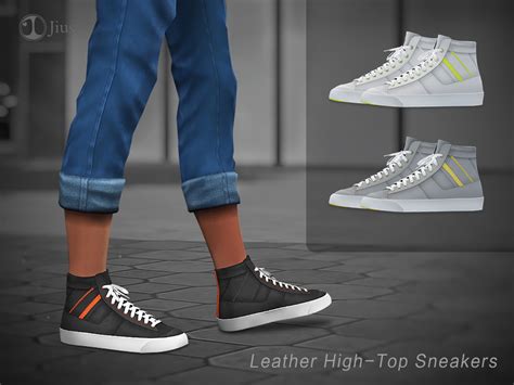 Leather High Top Sneakers 01 By Jius From Tsr • Sims 4 Downloads