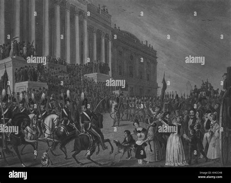 Lithograph Of The Presidential Inauguration Of William Henry Harrison
