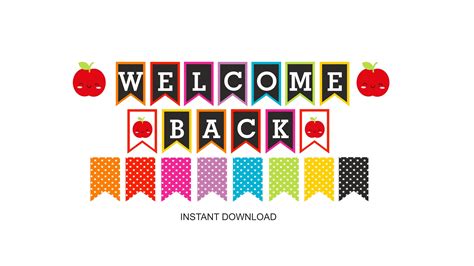 Welcome Back To School Banner Printable Back To School Etsy