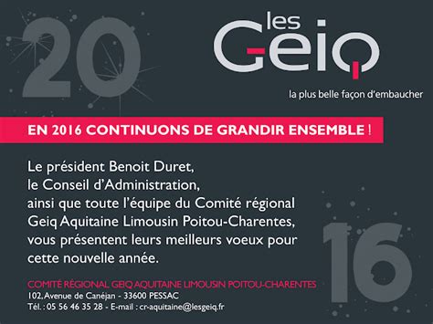 Comité Régional Des Geiq De Nouvelle Aquitaine En 2016 Continuons De