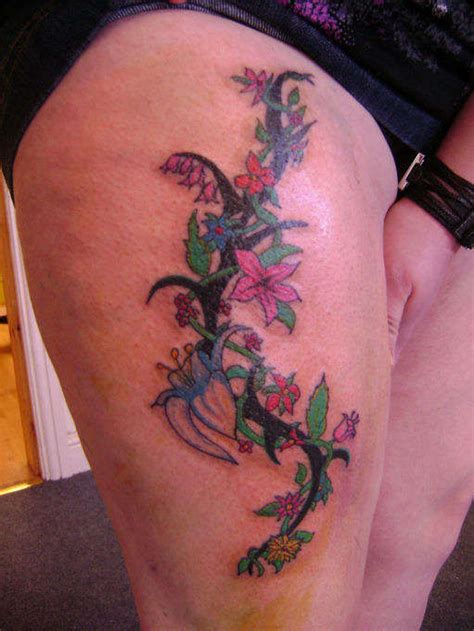 Flower And Vine Tattoo