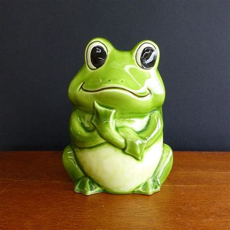 Vintage Ceramic Frog Planter Made In Japan 1970s Retro Amphibian