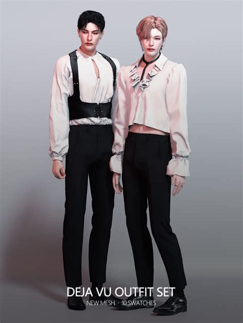 Deja Vu Outfit Set Ronasims On Patreon Sims 4 Men Clothing Sims 4