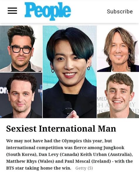 Bts S Jungkook Hailed As The Sexiest International Man By People