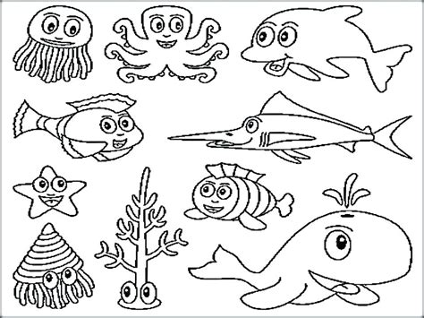 Water Animals Coloring Pages At Free Printable