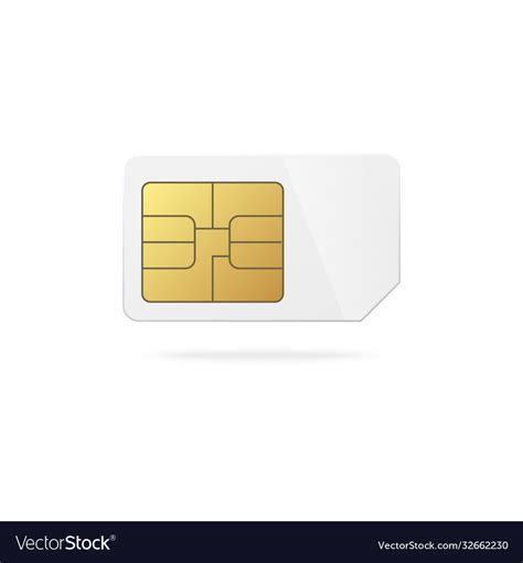 Phone Sim Card Template With Golden Chip Vector Image